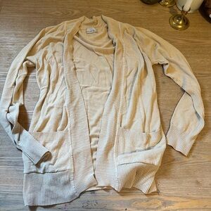 Pulse Boutique Be Cool Women's Beige to yellow Open Front Cardigan